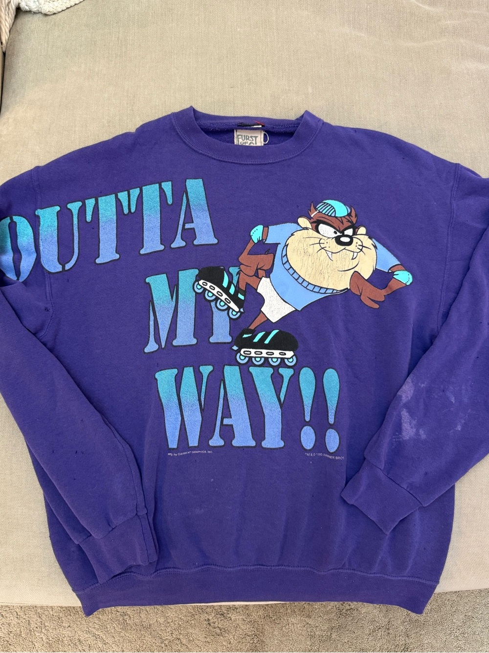 LF Vintage one of a kinda Looney Tunes Tasmanian Devil Crewneck
